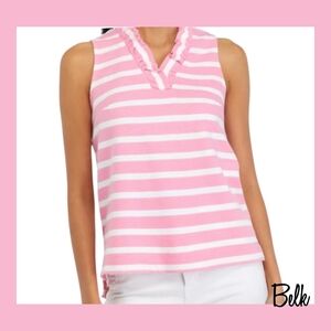 Crown & Ivy™Petite Sleeveless Knit Ruffle Neck Top